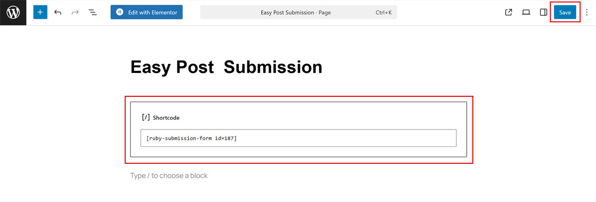 Copy The Shortcode