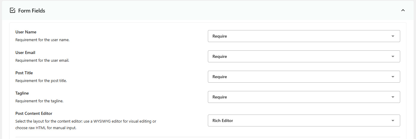 Form Field Setting