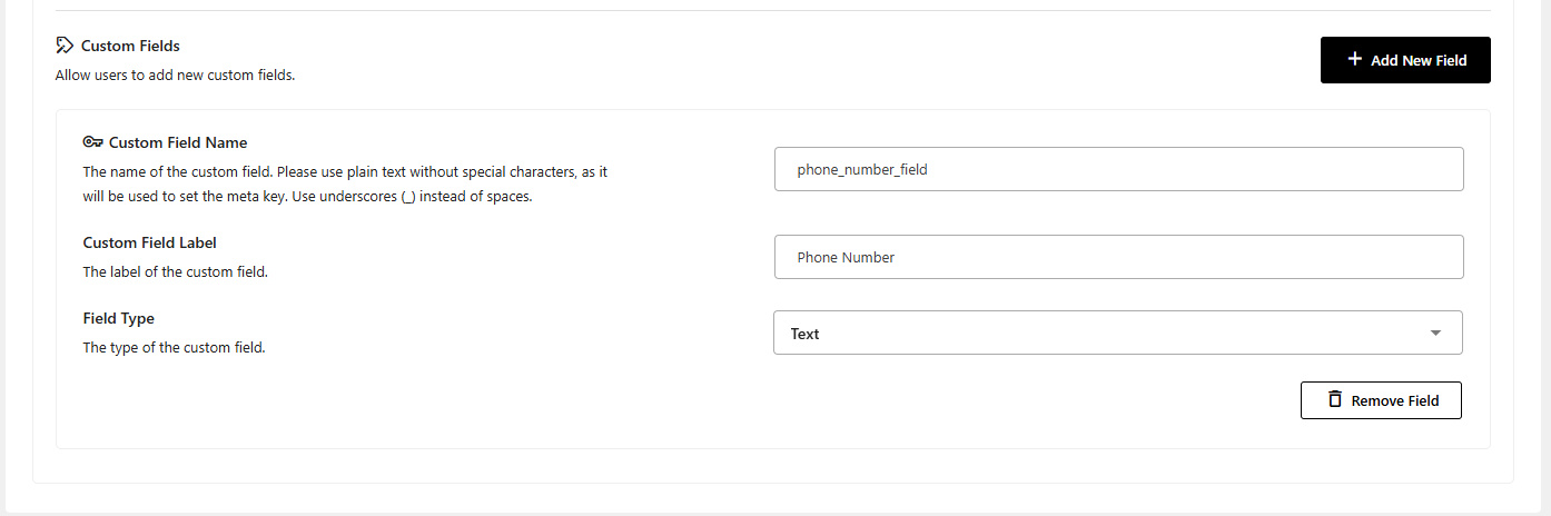 Form Field Setting